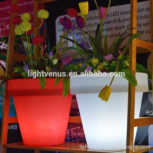 Glowing light up LED flower pot color changeable RGB Colors LED Planters Pot led vase decoration